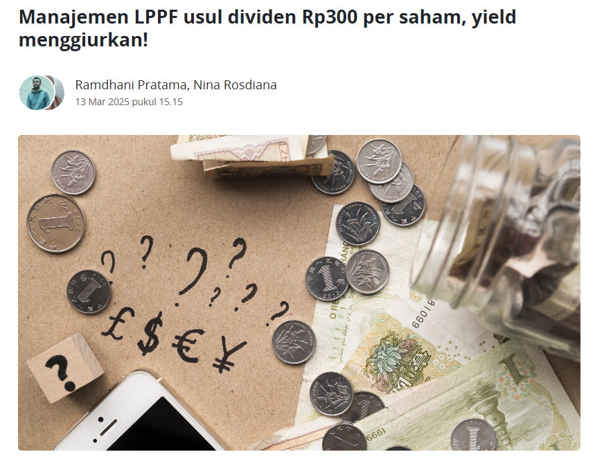 manajemen LPPF mengusulkan dividen Rp 300